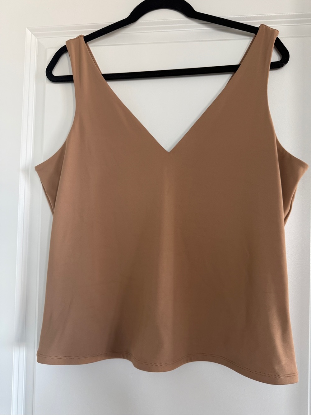 Express V-Neck Sleeveless Top - Camel Brown